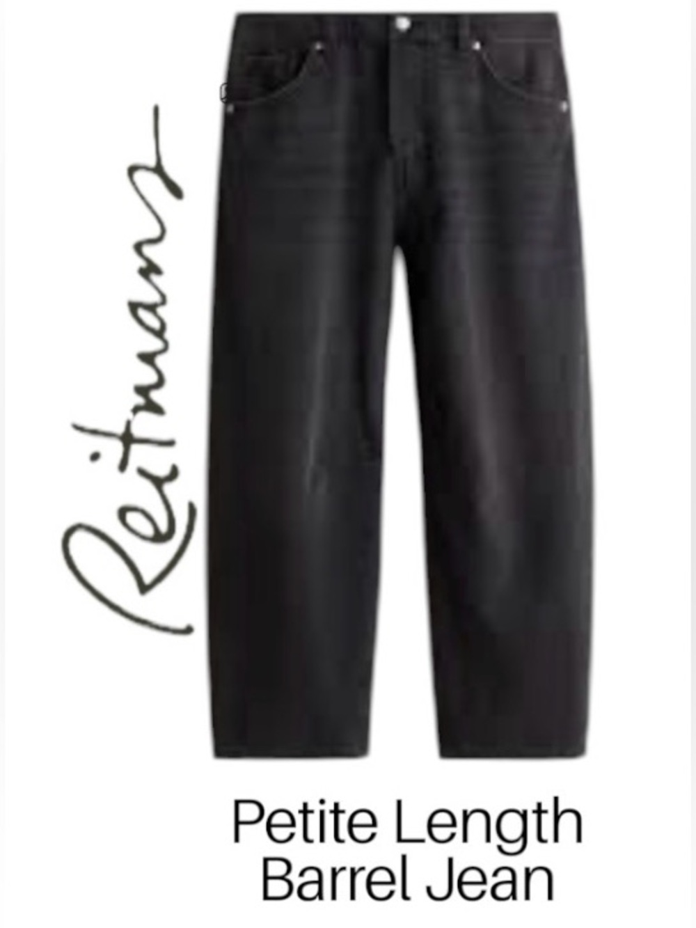 Reitmans Size 36 Reitmans Women's Plus Size Barrel Leg Ankle Jeans in Black